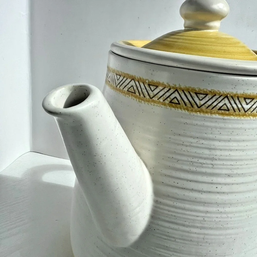 Franciscan Hacienda Coffee Pot Lid Vintage Yellow Earthenware USA Retro EUC